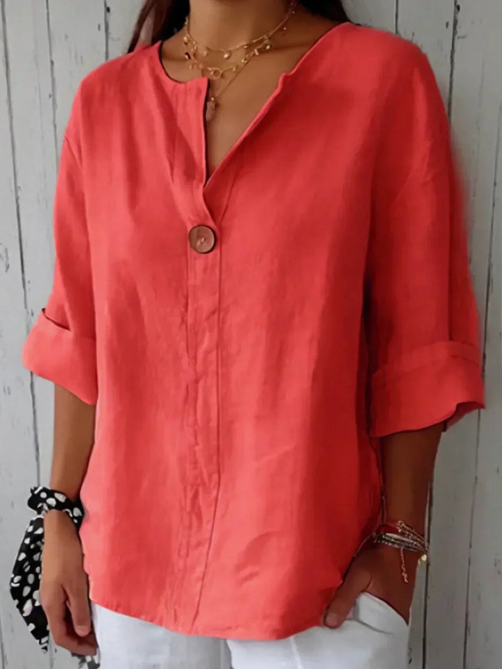 Nova - Relaxed V-Neck Blouse