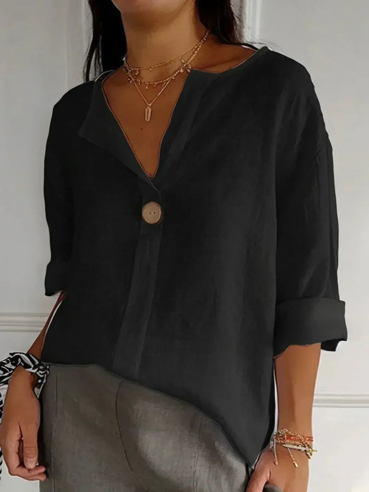 Nova - Relaxed V-Neck Blouse