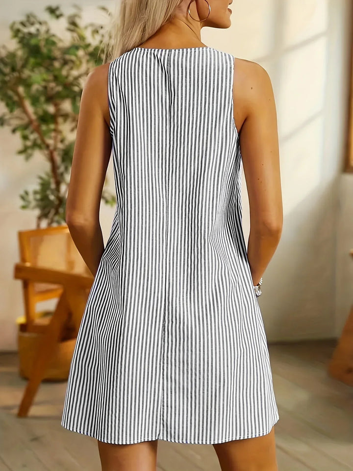 Aubrey - Sleeveless Linear Dress