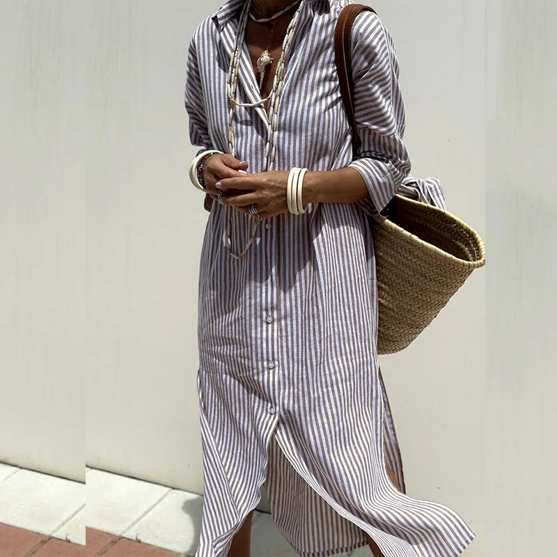 Ivy - Striped Shirt Dress