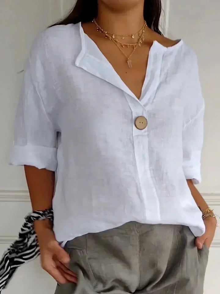 Nova - Relaxed V-Neck Blouse