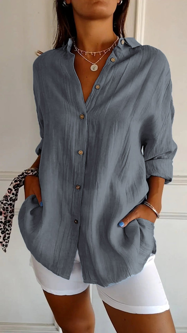 Selene - Elegant Pleated Shirt