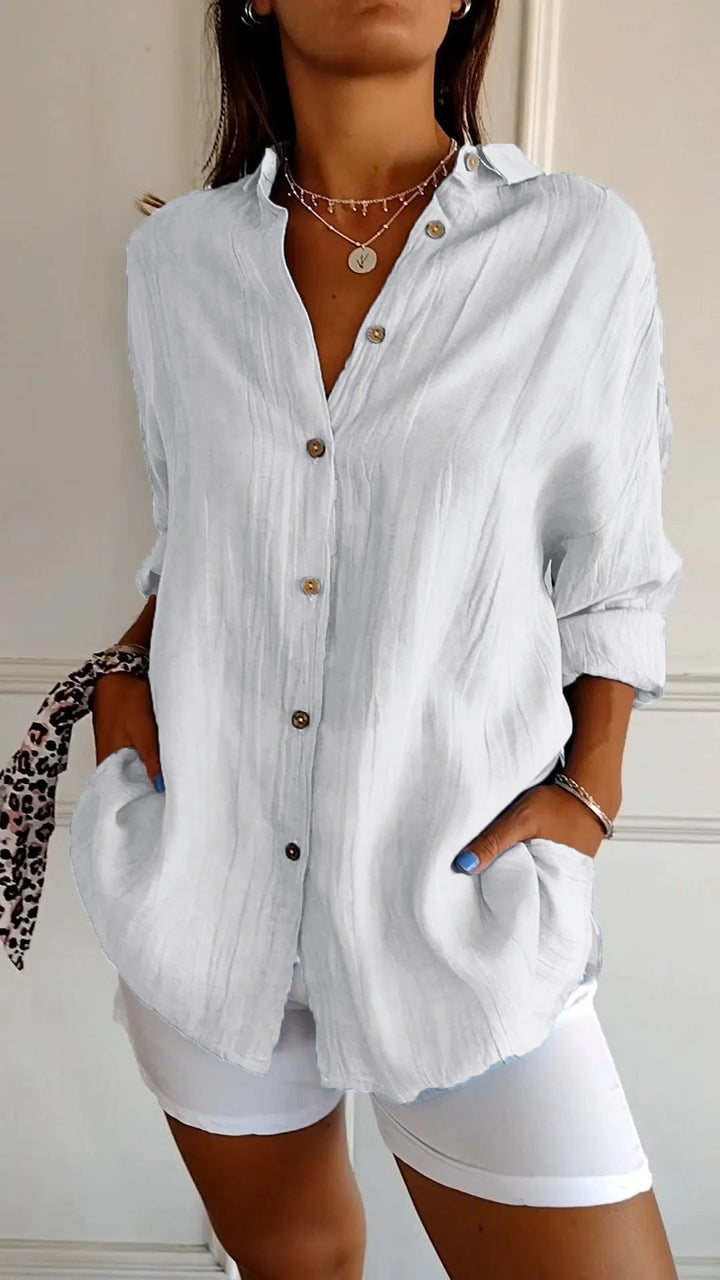 Selene - Elegant Pleated Shirt