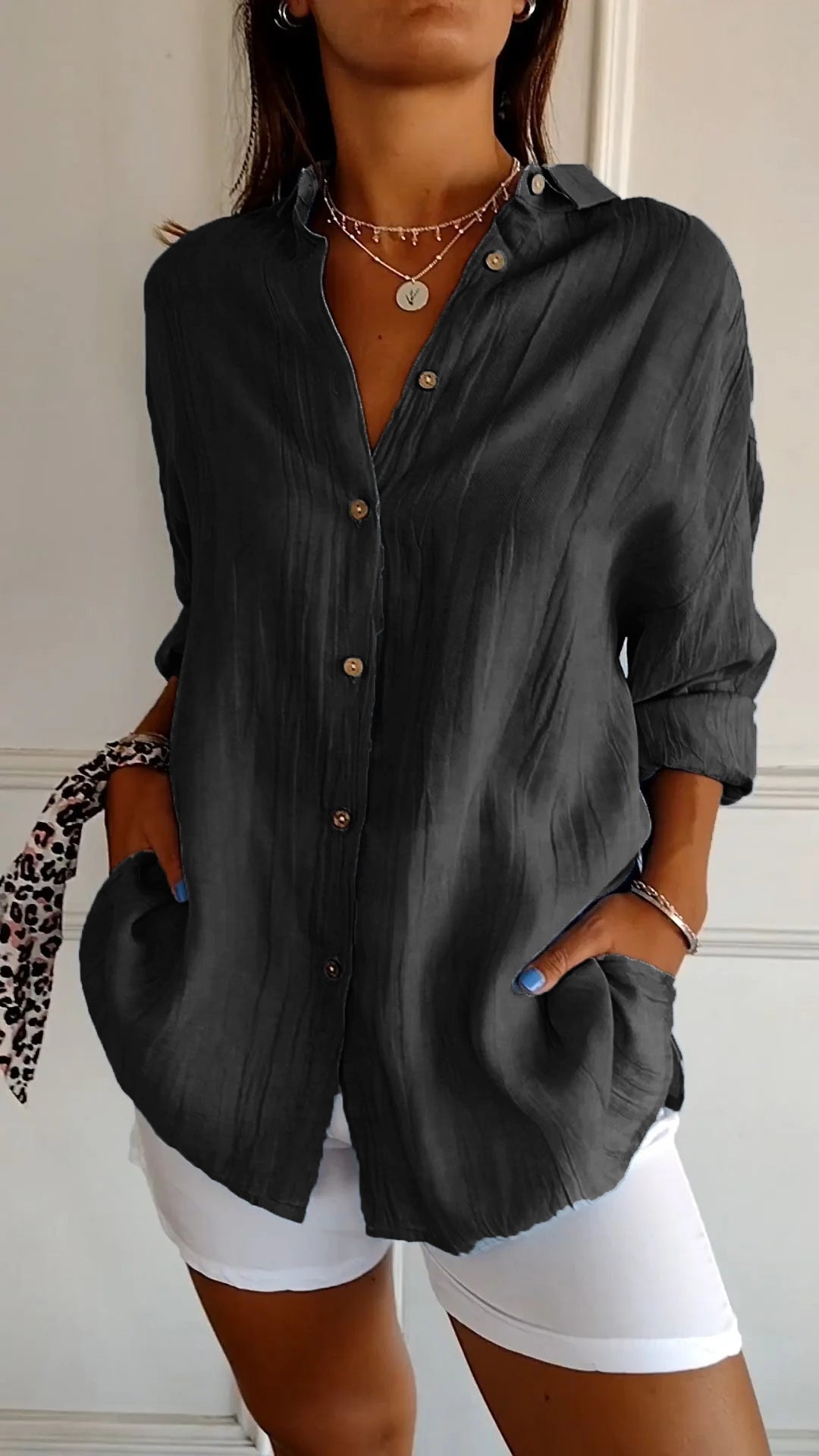 Selene - Elegant Pleated Shirt